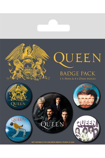 Queen Pin-Back Buttons 5-Pack Classic