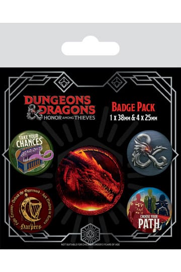 Dungeons & Dragons Pin-Back-Tasten 5-Pack-Film