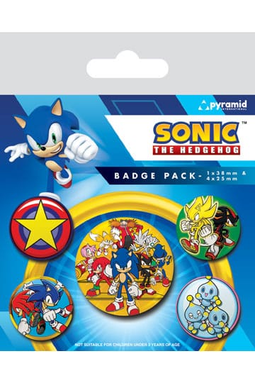 Sonic the Hedgehog pin-back-knapper 5-pack-hastighedsteam