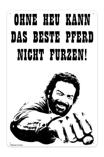 Bud Spencer Tin Sign Pferd Faust 20 x 30 cm