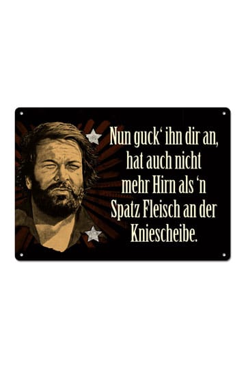 Bud Spencer Tin Sign Nun Guck 'Ihn Dir An, ... 10 x 15 cm
