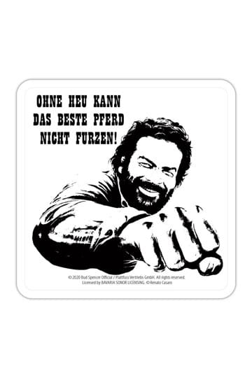 Bud Spencer Tin Coasters Faust Pferd 10 x 10 cm