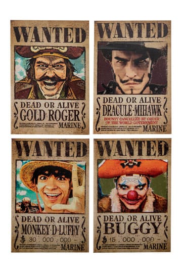 One Piece Fridge Magnet 4-Pack Wanted