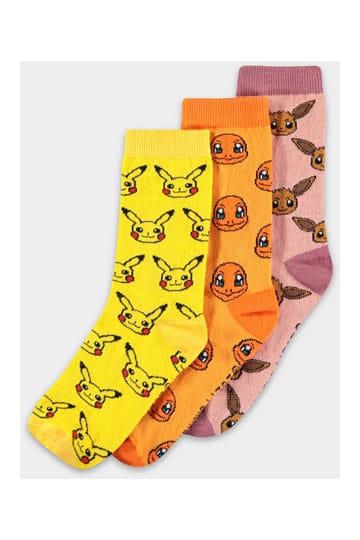 Pokémon chaussettes 3 icônes trois packs 35-38
