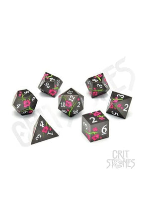 CritStones Metal Dice Set Nighttime Blossom (7)