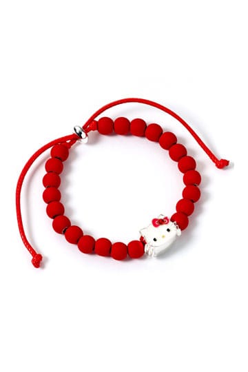 Hello Kitty Armband rote Perlen mit Hello Kitty Charm 21 cm