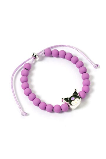 Hello Kitty narukvica ljubičaste perle s Kuromi šarmom 21 cm