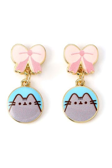 Pusheen Drop Earrings Pink Bows