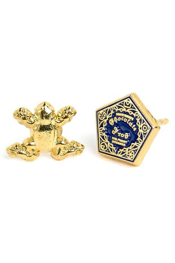 Harry Potter Earrings Chocolate Frog & Box (Gold plated)