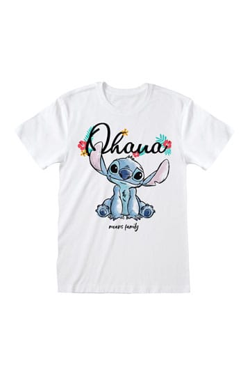 Lilo & Stitch T-shirt Ohana betekent familie wit