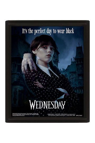 Wednesday 3D Lenticular Framed Poster Perfect Day 26 x 20 cm