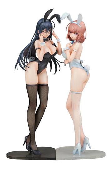 Statue di personaggio originale Ikomochi 1/6 Black Bunny Aoi & White Bunny Natsume 30 - 31 cm