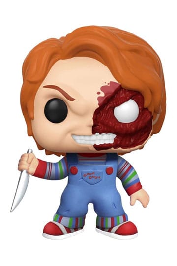 L'enfant joue POP! Films vinyle (exc) Figure Chucky Half (BD) 9 cm