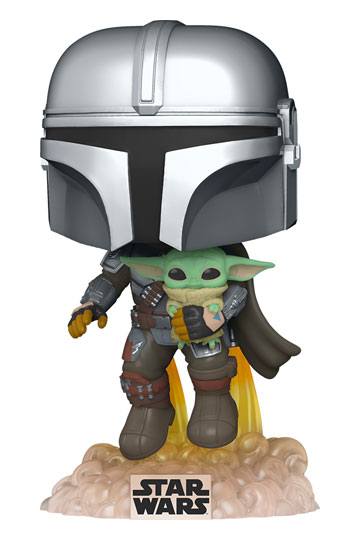 Star Wars The Mandalorian Pop! TV Vinylfigur Mando Flying W/ Jet Pack 9 cm