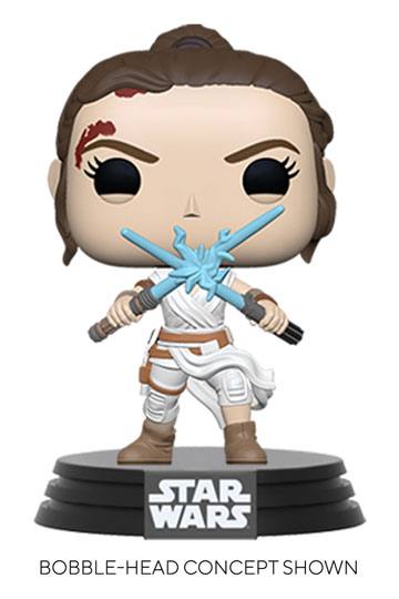 Star Wars Episode IX POP! Films vinyl figuur rey w/2 light sabres 9 cm