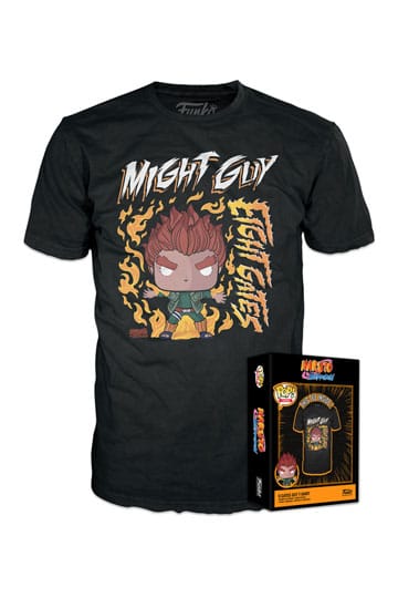 Naruto Boxed Tee T-Shirt 8 Gates Guy