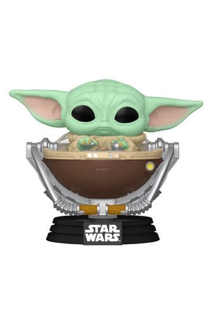 Star Wars: The Mandalorian och Grogu POP! Vinyl Bobblehead Figur Grogu i Barnvagn 9 cm