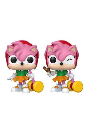 Sonic - The Hedgehog POP! Spill Vinylfigurer Amy Rose med Piko Hammer med Chase 9 cm Sortiment (6)