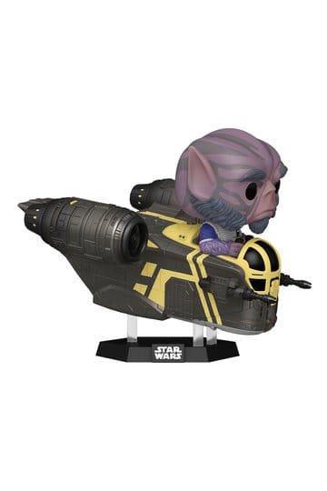 Star Wars: The Mandalorian og Grogu POP! Rides Deluxe Vinyl Bobblehead Figur Zeb Orrelios in the Razor Crest 9 cm