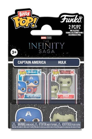 Marvel ist Bitty POP! Vinylfiguren 2er-Pack Cap & Hulk 2 cm