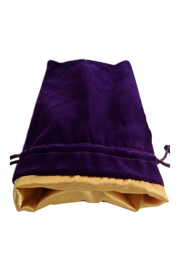 FanRoll Dice Bag Velvet Purple with Golden Satin Large