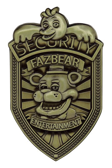 Fem netter på Freddy's Replica Security Badge Antique Brass Edition