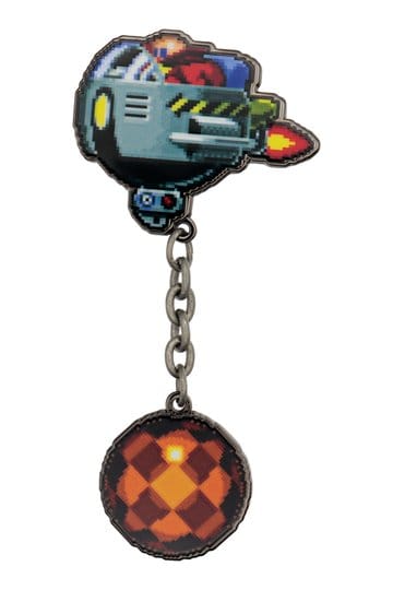 Sonic - The Hedgehog Pin Badge Dr. Eggman Egg Mobile Chained