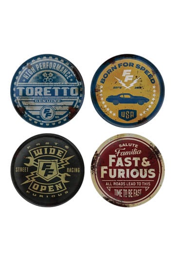 Fast & Furious Coaster 4-Pack Vintage Style