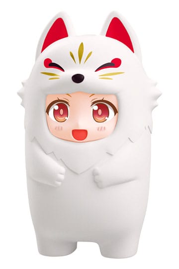 Nendoroid daha fazla Kigurumi yüz parçaları kılıfı nendoroid figürleri için beyaz kitsune 10 cm