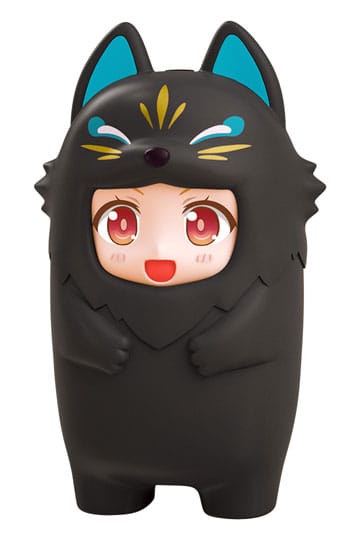 Nendoroid daha fazla Kigurumi yüz parçaları kılıfı Nendoroid figürleri Black Kitsune 10 cm