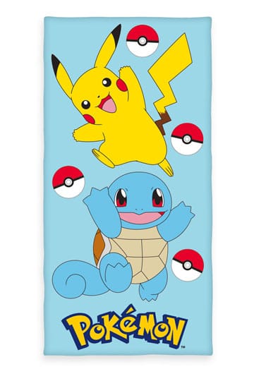 Pokemon Velour Pikachu & Squirtle 75 x 150 cm