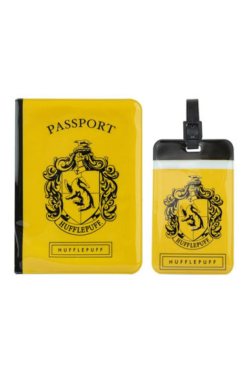 Set custodia per passaporto ed etichetta per bagaglio di Harry Potter Tassorosso