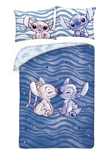 Lilo & Stitch Nevresim Seti Dikiş ve Angel Dalgaları 140 x 200 cm / 70 x 90 cm