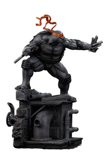 Teenage Mutant Ninja Turtles Statua in scala artistica 1/10 Michelangelo Variante in bianco e nero 26 cm heo Exclusive