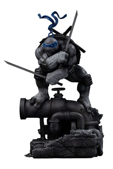 Estatua a escala artística de las Tortugas Ninja Mutantes Adolescentes 1/10 Leonardo Variante en blanco y negro 26 cm heo exclusivo
