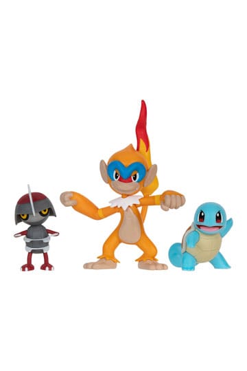 Pokémon Battle Figuur Set 3-Pack Pawniard, Squirtle #1, Monferno 5 cm