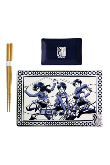 Set di sushi in ceramica Attack on Titan con bacchette