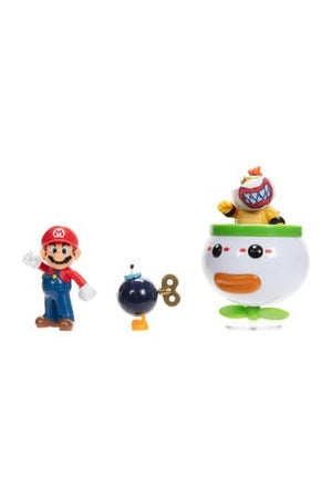 World of Nintendo Minifiguren 2er-Pack Mario und Bowser Jr. Clown Car 6 cm