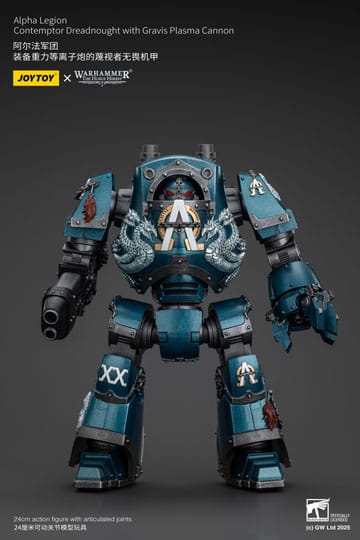 Warhammer Horus Heresy Aksiyon Figürü Alpha Legion Contemptor Dreadnought, Gravis Plazma Topu ile 25 cm