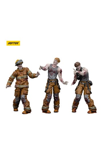 Zombie Dark Source Action Figurer 3-Pack Brandmænd 8 cm