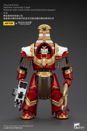Warhammer the horus Heresy Action Şekil 1/18 bin oğlu Sekhmet Terminator Cabal Sekhmet ile Kombi-Bolter ve Achea Force Silah 14 cm