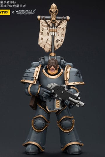 Warhammer the horus Heresy Action Şekil 1/18 Uzay Kurtları Gri Slayer Pack Gri Slayer Legion Vexilla 12 cm