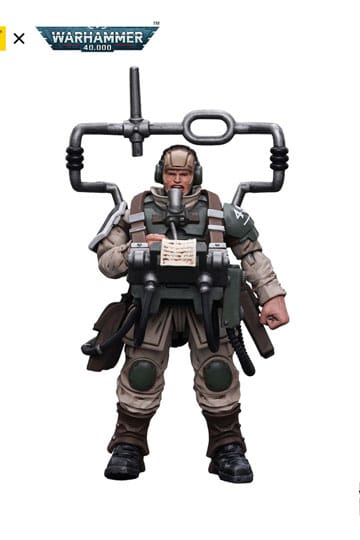 Warhammer 40k Action Figure 1/18 Astra Militarum Cadian Command Squad Veteran with Master Vox 12 cm