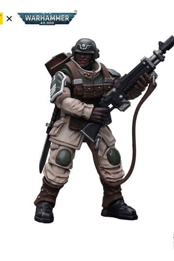 Warhammer 40k Action Figure 1/18 Astra Militarum Cadian Command Squad Veteran with Regimental Standard 12 cm