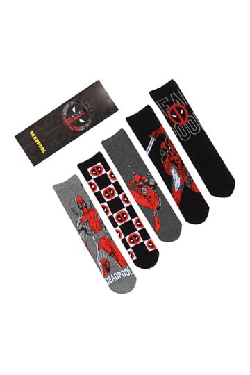 Marvel Socks 5-Pack Deadpool S-M
