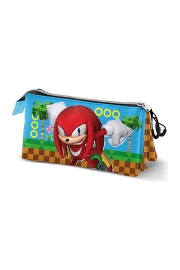Sonic - The Hedgehog Triple Pencil case SEGA Knuckles Run Multicolour