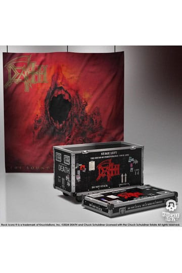 Death Rock Ikonz On Tour Road Case Statue + Scenebagtæppe Set The Sound of Perseverance Tour 1998