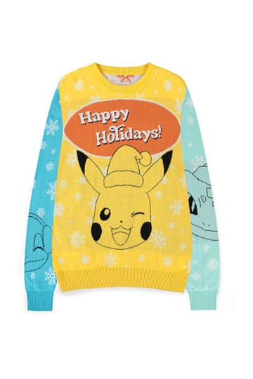 Maglione Pokémon Pikachu, Bulbasaur, Squirtle e Charmender (Maglione di Natale)