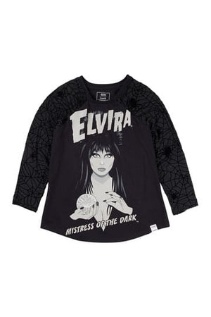 Elivira by Loungefly Tee T-Shirt Unisex Shirred Raglan