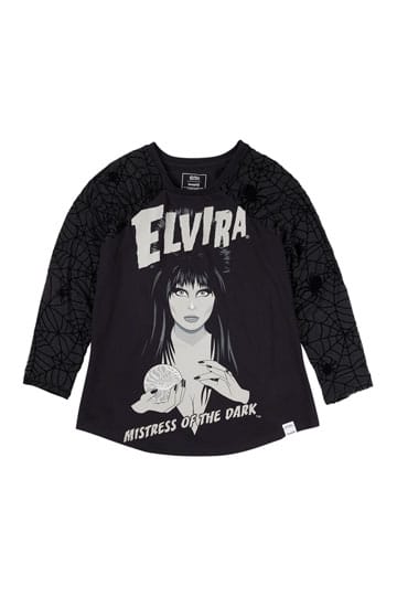 Elvira by Loungefly Tee T-Shirt Unisex Shirred Raglan